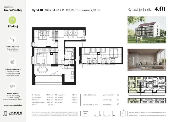 Prodej bytu 3+kk, Předboj, Ke Tvrzi, 112 m2