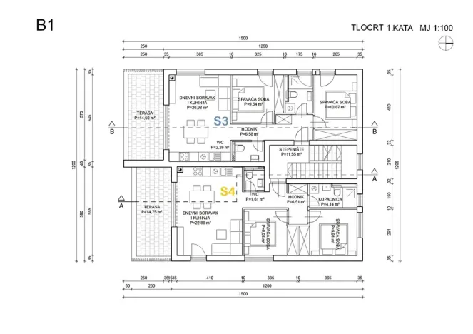 Prodej bytu 3+kk, Brodarica, Chorvatsko, 72 m2