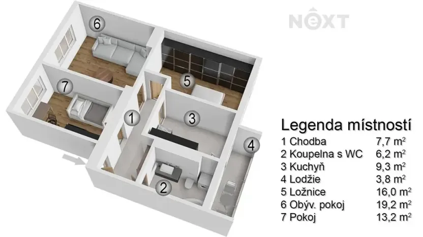 Prodej bytu 3+1, Vranovice, Kopečky, 91 m2