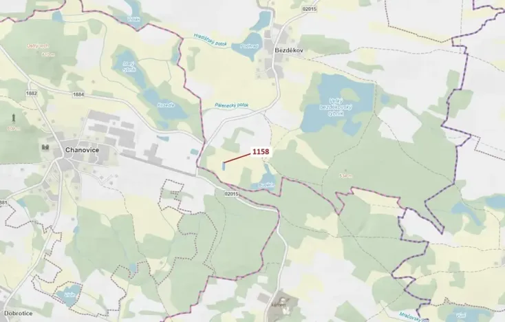 Dražba lesa, Hradiště, 1323 m2