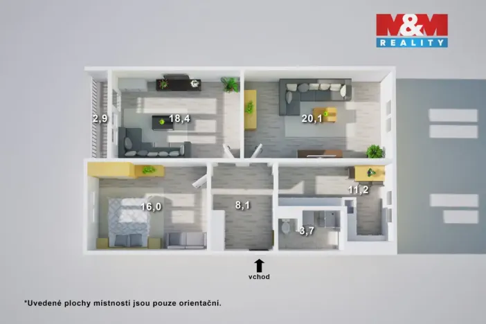 Prodej bytu 3+1, Krupka - Maršov, Karla Čapka, 80 m2