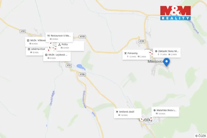 Prodej pozemku pro bydlení, Milešovice, 3385 m2