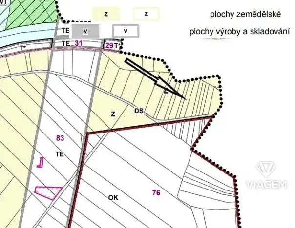 Prodej pole, Otrokovice, 1325 m2