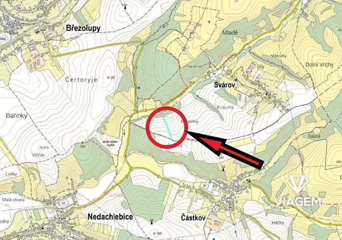 Prodej podílu pole, Svárov, 1866 m2