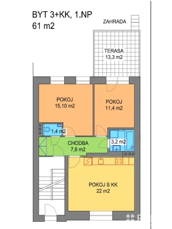Pronájem bytu 3+kk, Brno, Churého, 61 m2