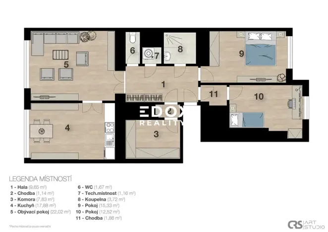 Prodej bytu 3+1, Praha - Vinohrady, Hradecká, 95 m2