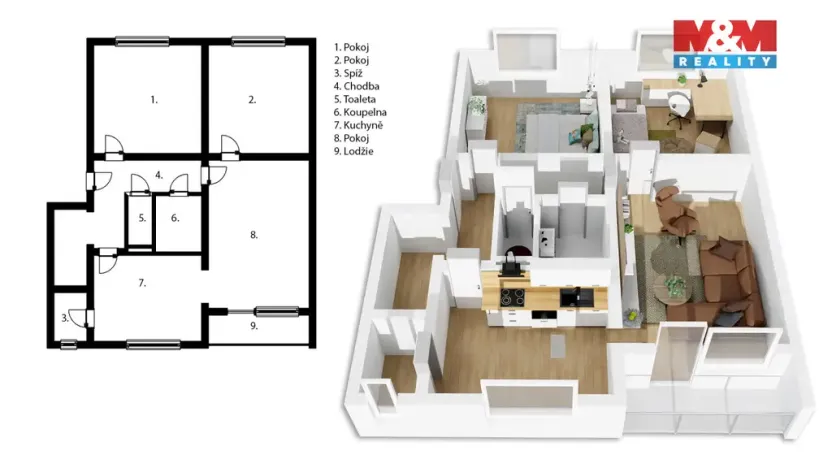 Prodej bytu 3+1, Brandýs nad Orlicí, V Zahradách, 72 m2