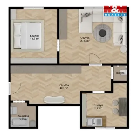 Prodej bytu 2+1, Doksy, Žižkova, 54 m2