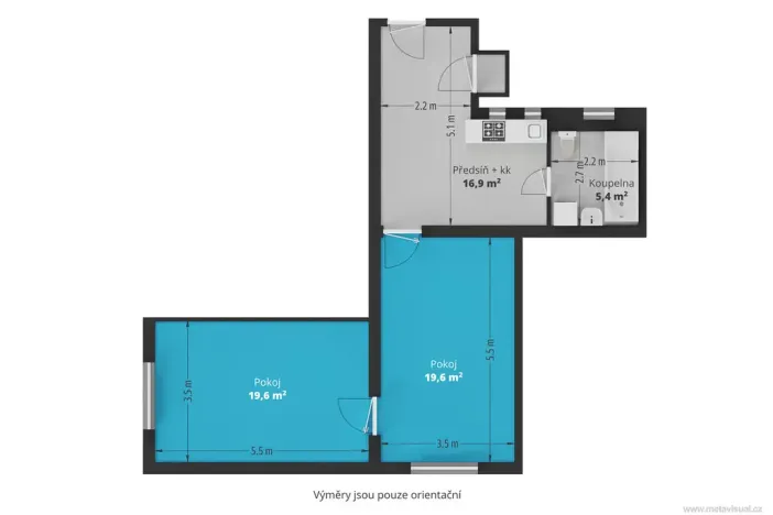 Pronájem bytu 2+kk, Praha - Holešovice, Přístavní, 62 m2