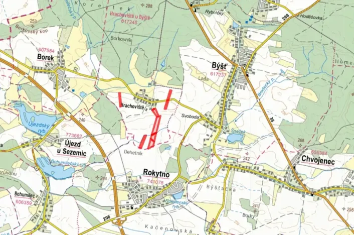 Prodej podílu pole, Býšť, 37332 m2