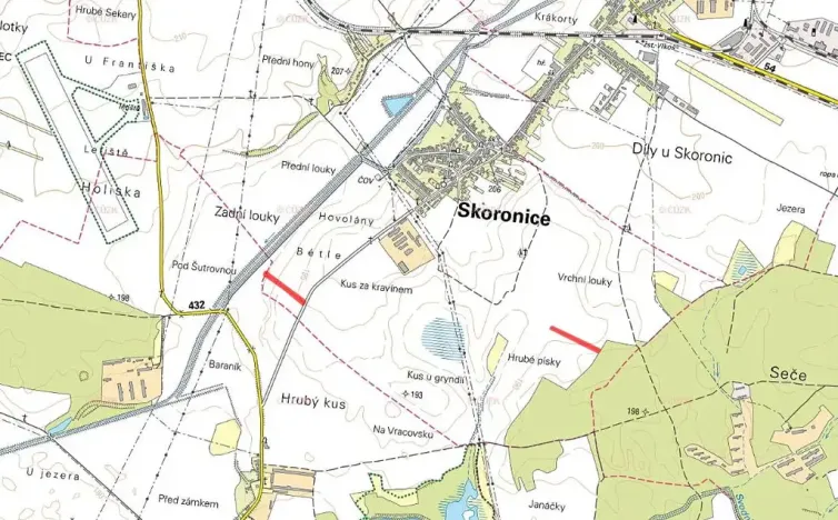Prodej pole, Skoronice, 5446 m2