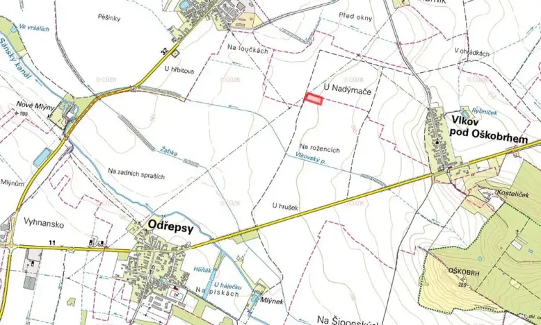 Prodej pole, Odřepsy, 7161 m2