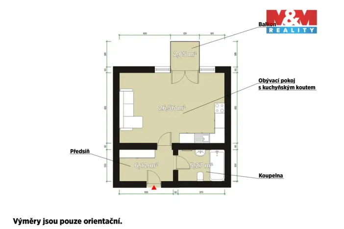 Pronájem bytu 1+kk, Plasy, U Václava, 42 m2