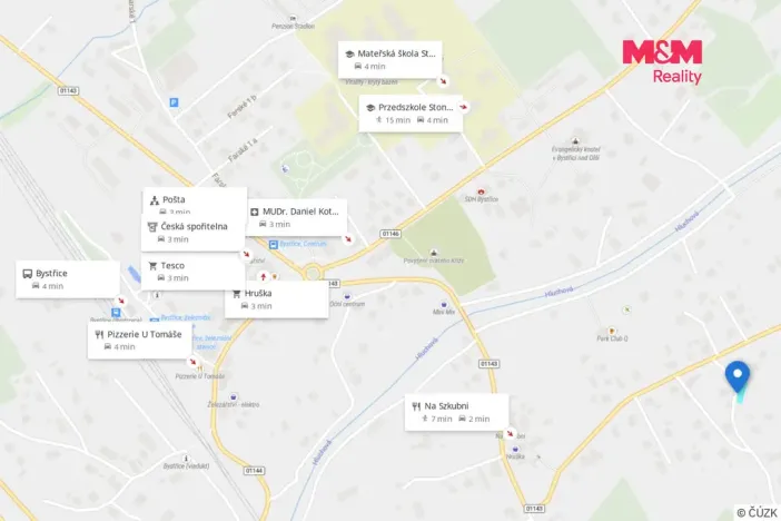 Prodej pozemku pro bydlení, Bystřice, 1500 m2