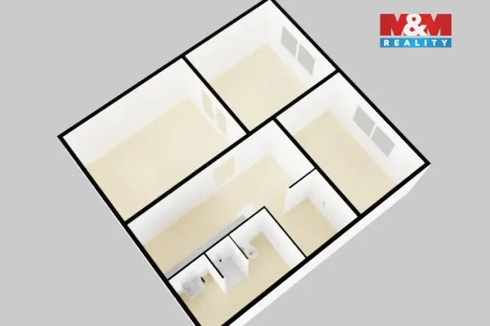 Prodej bytu 3+1, Klášterec nad Ohří, Školní, 66 m2