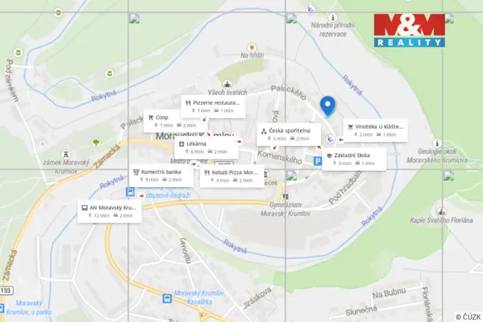 Prodej pozemku pro bydlení, Moravský Krumlov, Palackého, 343 m2