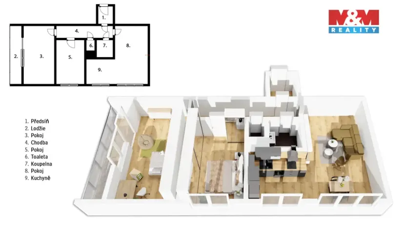 Prodej bytu 3+kk, Praha - Hloubětín, Poděbradská, 64 m2