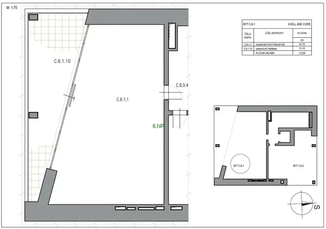 Dražba bytu 2+kk, Zlín, Lorencova, 81 m2