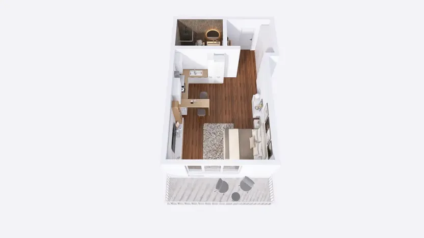 Pronájem bytu 1+kk, Olomouc, Šantova, 28 m2