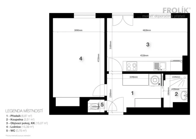 Pronájem bytu 2+kk, Praha - Dejvice, Velvarská, 40 m2