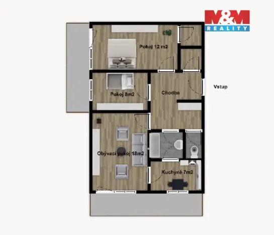 Prodej bytu 3+1, Nymburk, Letců R. A. F., 73 m2