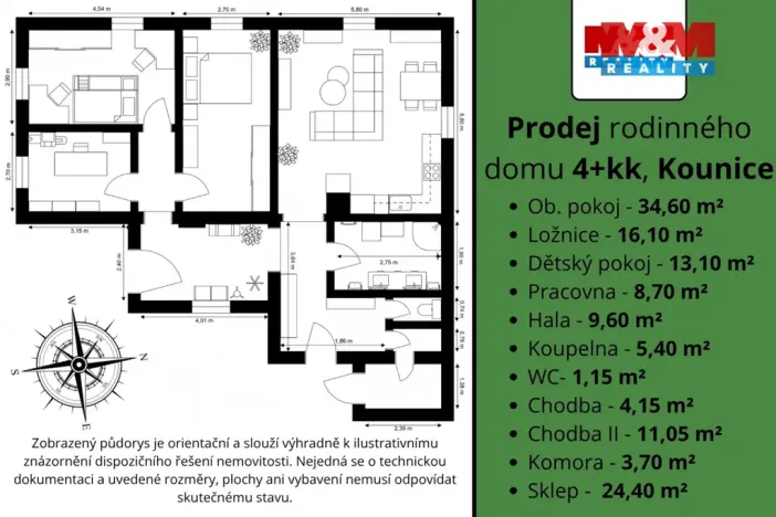 Prodej rodinného domu, Kounice, 107 m2