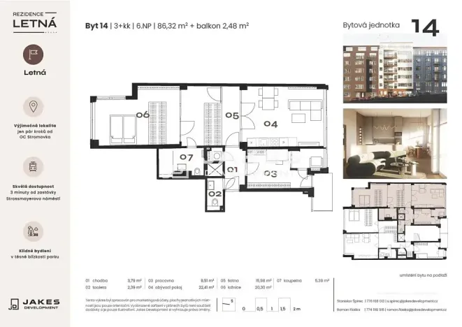 Prodej bytu 3+kk, Praha - Holešovice, Kostelní, 89 m2