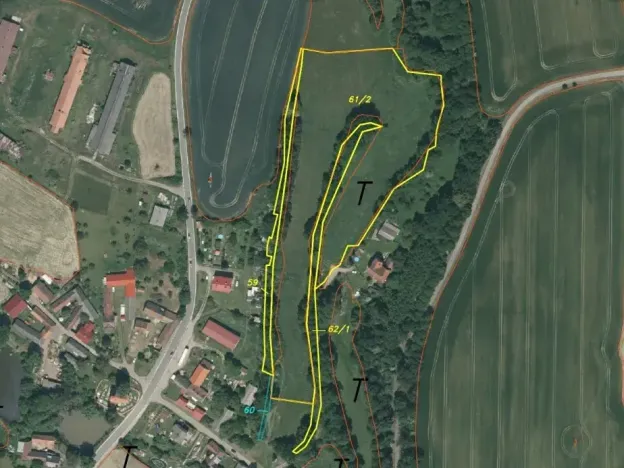 Dražba louky, Mladá Vožice, 26557 m2