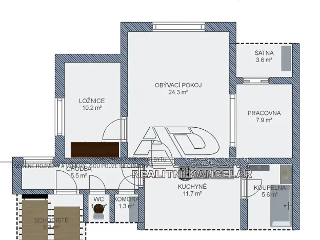 Pronájem bytu 2+1, České Budějovice, 70 m2