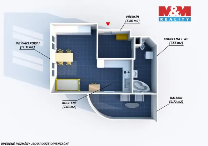 Pronájem bytu 1+kk, Plzeň - Skvrňany, Waltrova, 50 m2