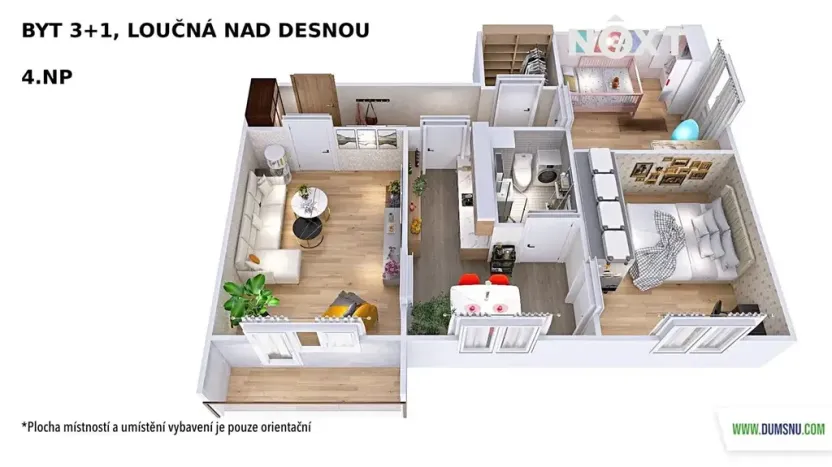 Prodej bytu 3+1, Loučná nad Desnou, 74 m2