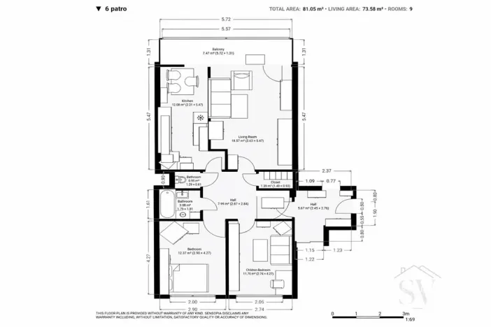 Prodej bytu 3+1, Praha - Michle, Ohradní, 81 m2