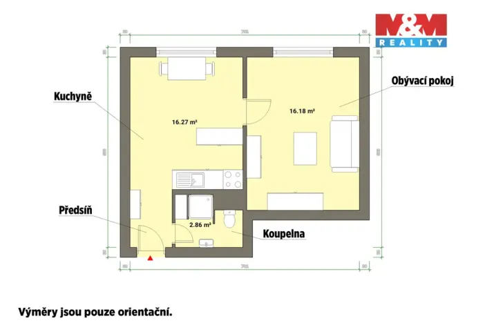 Prodej bytu 1+1, Teplá, Palackého, 41 m2