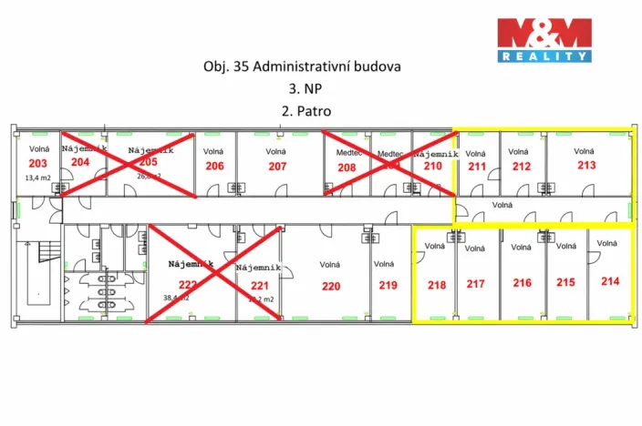 Pronájem kanceláře, Hradec Králové - Nový Hradec Králové, Brněnská, 19 m2