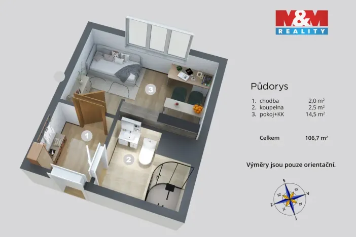 Prodej bytu 1+kk, Ústí nad Labem - Severní Terasa, Pod Parkem, 19 m2
