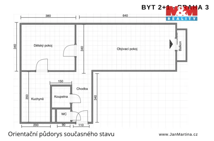 Prodej bytu 2+1, Praha - Žižkov, Buková, 52 m2