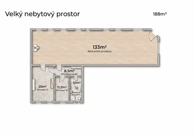 Pronájem obchodního prostoru, Teplice, Dubská, 188 m2