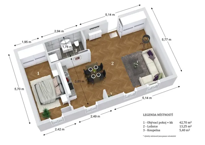 Prodej bytu 2+kk, Znojmo, Havlíčkova, 61 m2