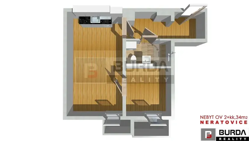 Pronájem bytu 2+kk, Neratovice, 35 m2