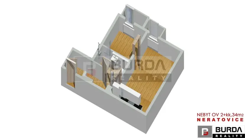 Pronájem bytu 2+kk, Neratovice, 35 m2