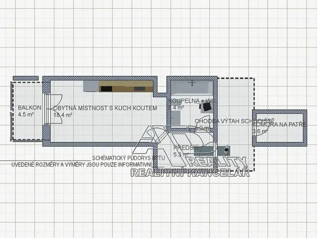 Pronájem bytu 1+kk, České Budějovice, Na Zlaté stoce, 28 m2