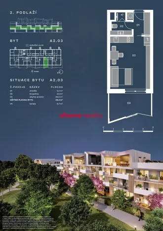 Prodej bytu 1+kk, Olomouc, Okružní, 29 m2