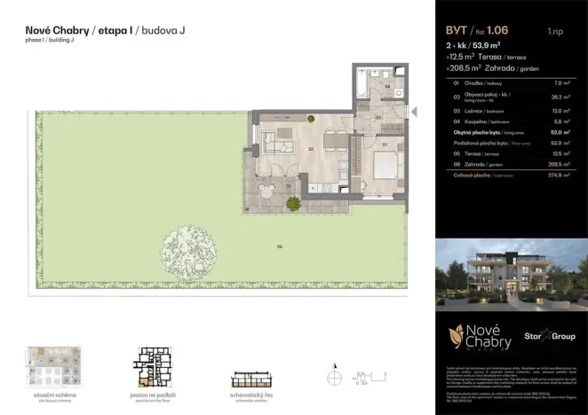Prodej bytu 2+kk, Praha - Dolní Chabry, U jízdárny, 53 m2
