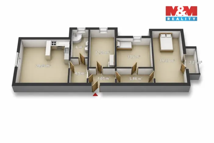 Prodej bytu 4+kk, Mariánské Lázně, Husova, 90 m2