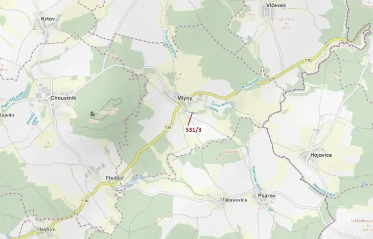 Dražba lesa, Mlýny, 1397 m2