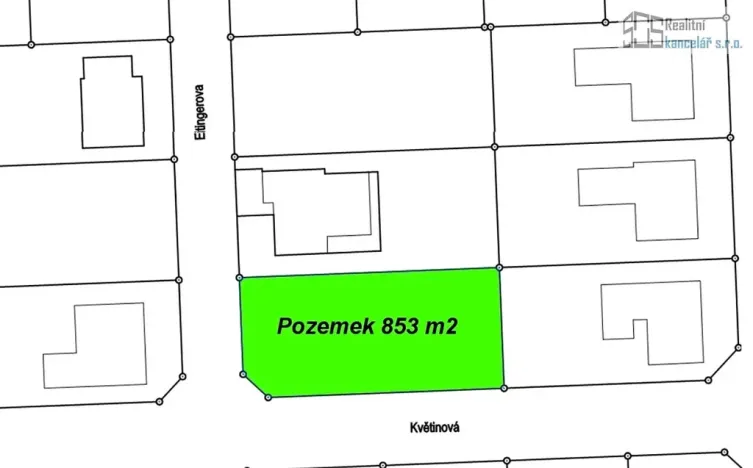 Prodej pozemku pro bydlení, Pohořelice, Eitingerova, 853 m2