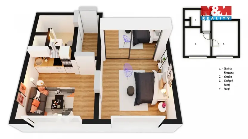 Prodej bytu 1+1, Česká Lípa, Železničářská, 35 m2