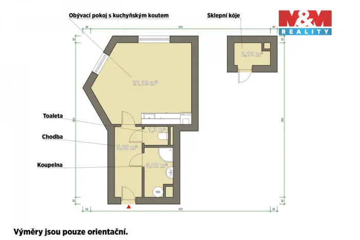Pronájem bytu 1+kk, Nýřany, Benešova třída, 34 m2