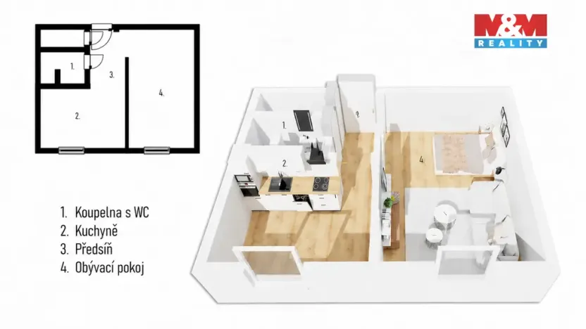 Prodej bytu 1+1, Ostrava, Gen. Píky, 35 m2