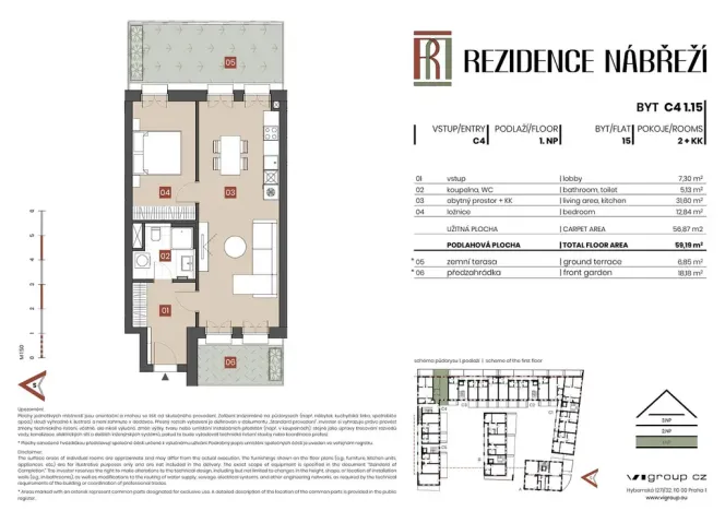 Prodej bytu 2+kk, Brandýs nad Labem-Stará Boleslav - Stará Boleslav, Nábřeží, 57 m2